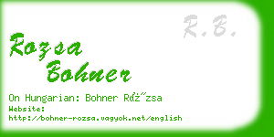 rozsa bohner business card